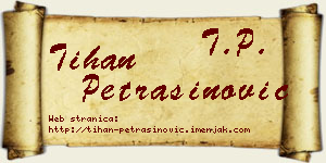 Tihan Petrašinović vizit kartica